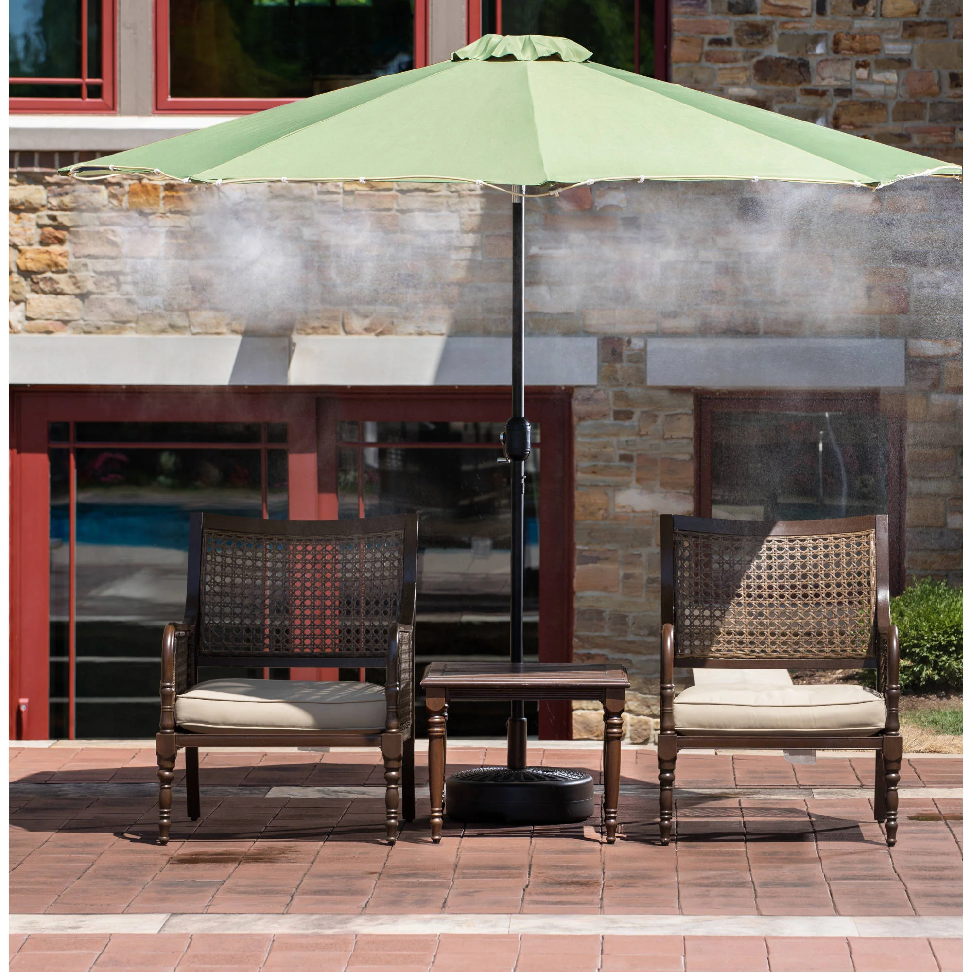 40' Island Umbrella Patio Misting System