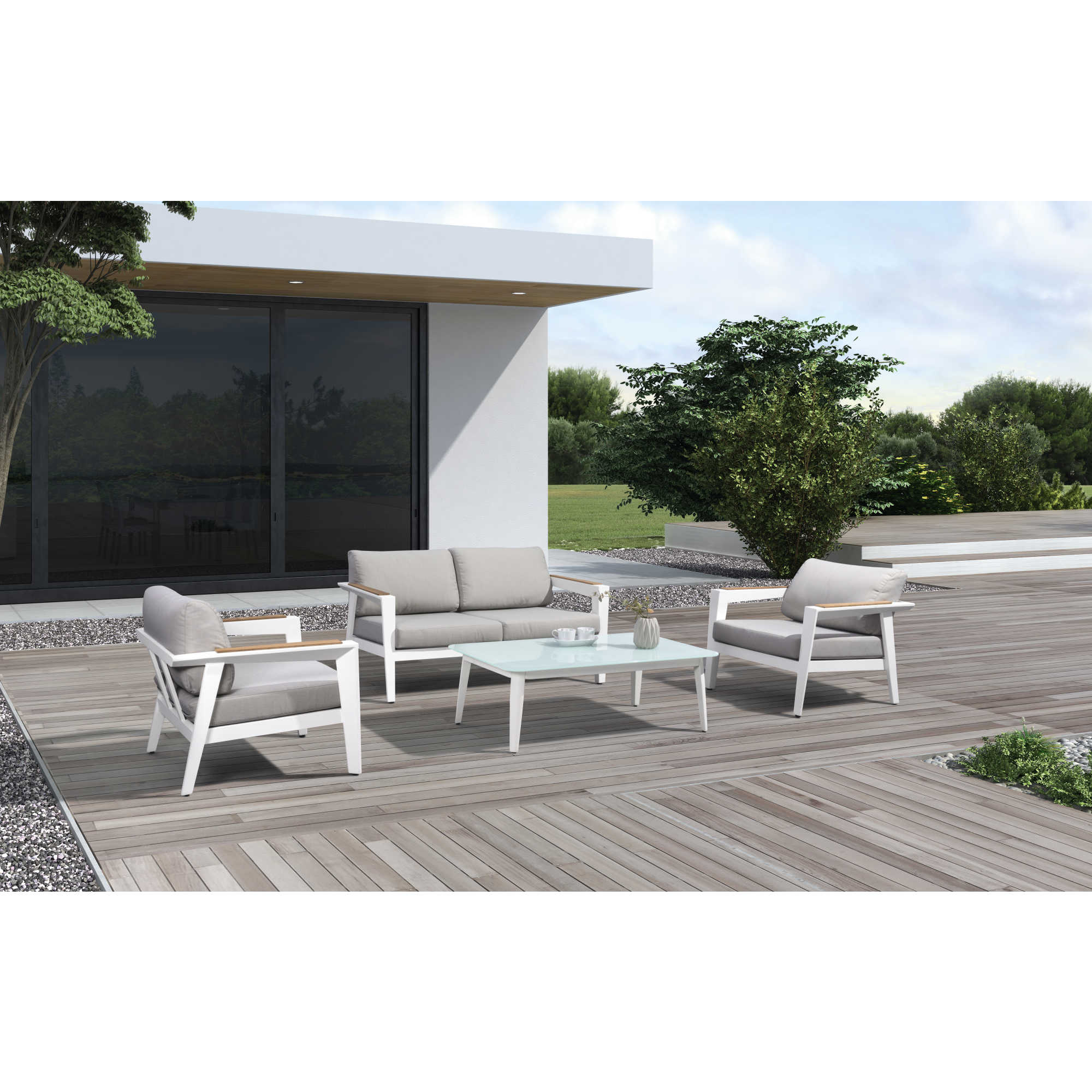 Newport 4-Piece Conversation Set - Gray