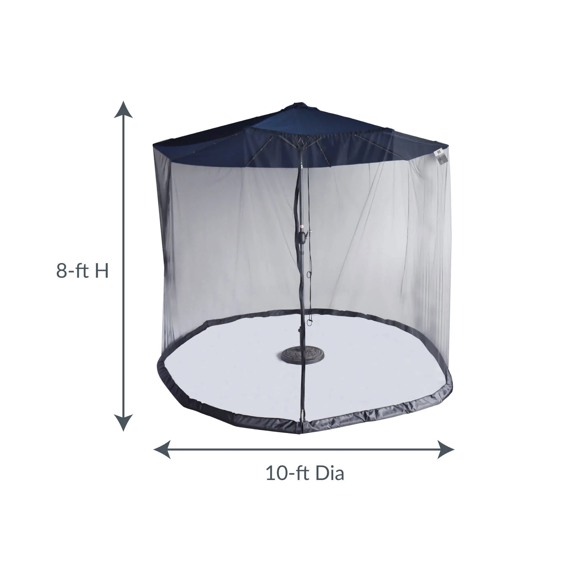 Insect Repellant All-Weather Outdoor Umbrella Bug Screen - Black