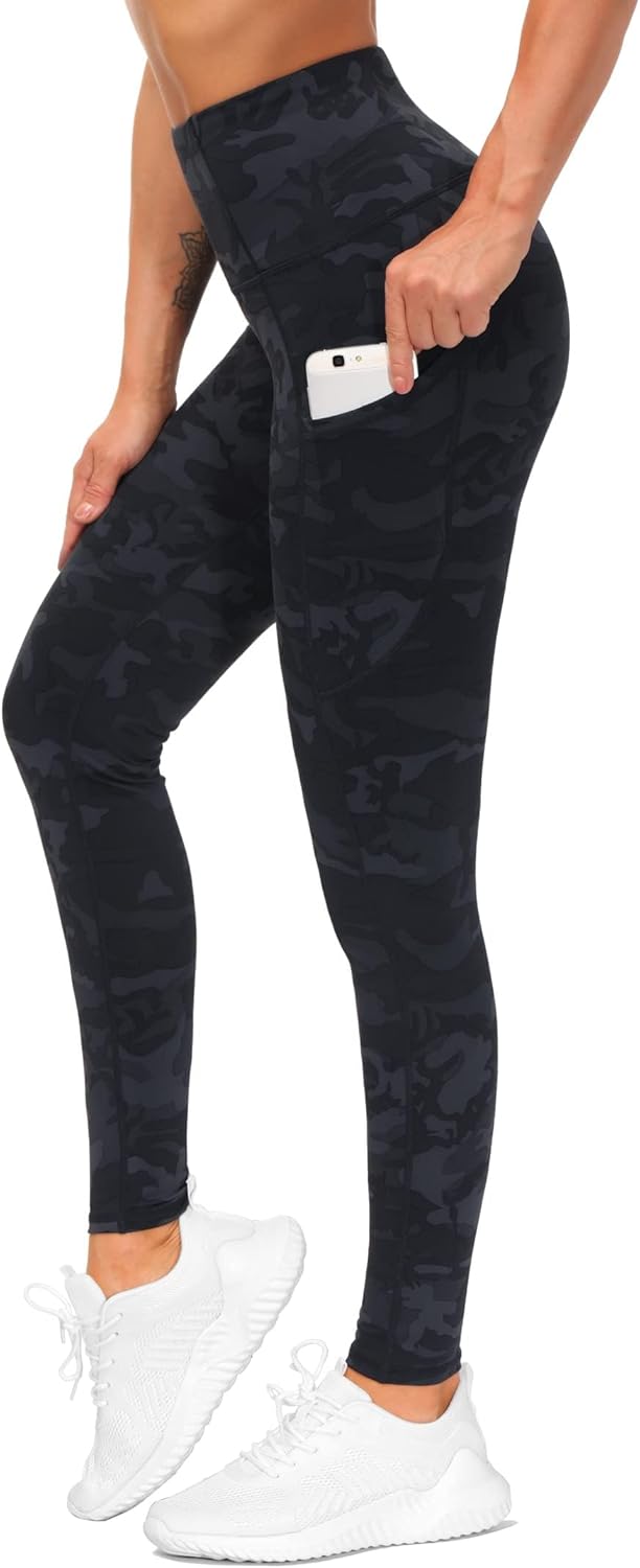 Thick High Waist Yoga Pants with Pockets, Tummy Control Workout Running Yoga Leggings for Women - Mearch