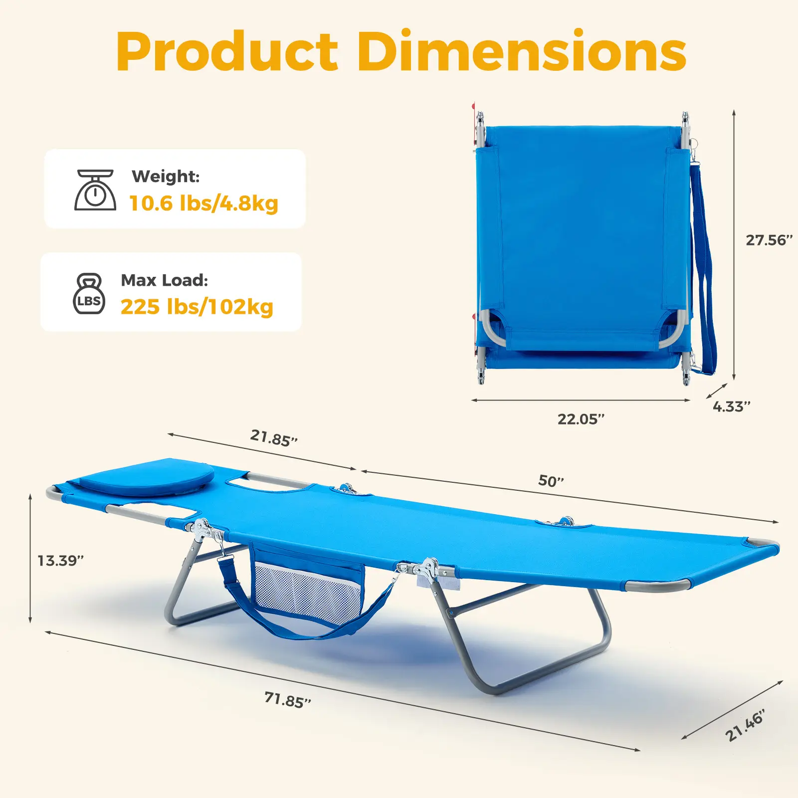 🔥 Portable Beach Lounge Chair – Foldable Backpack Design - Mearch