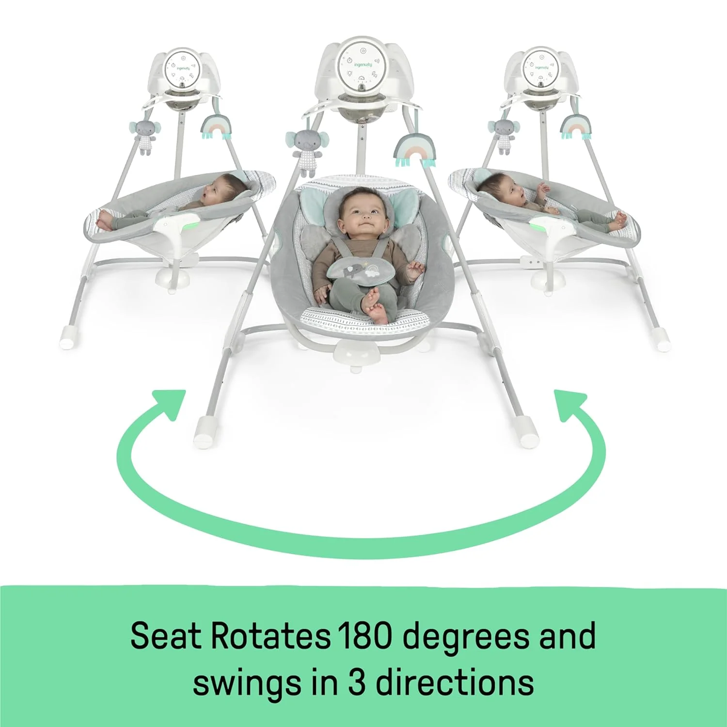 INGENUITY Inlighten 5-Speed Baby Swing with Swivel Seat - Mearch