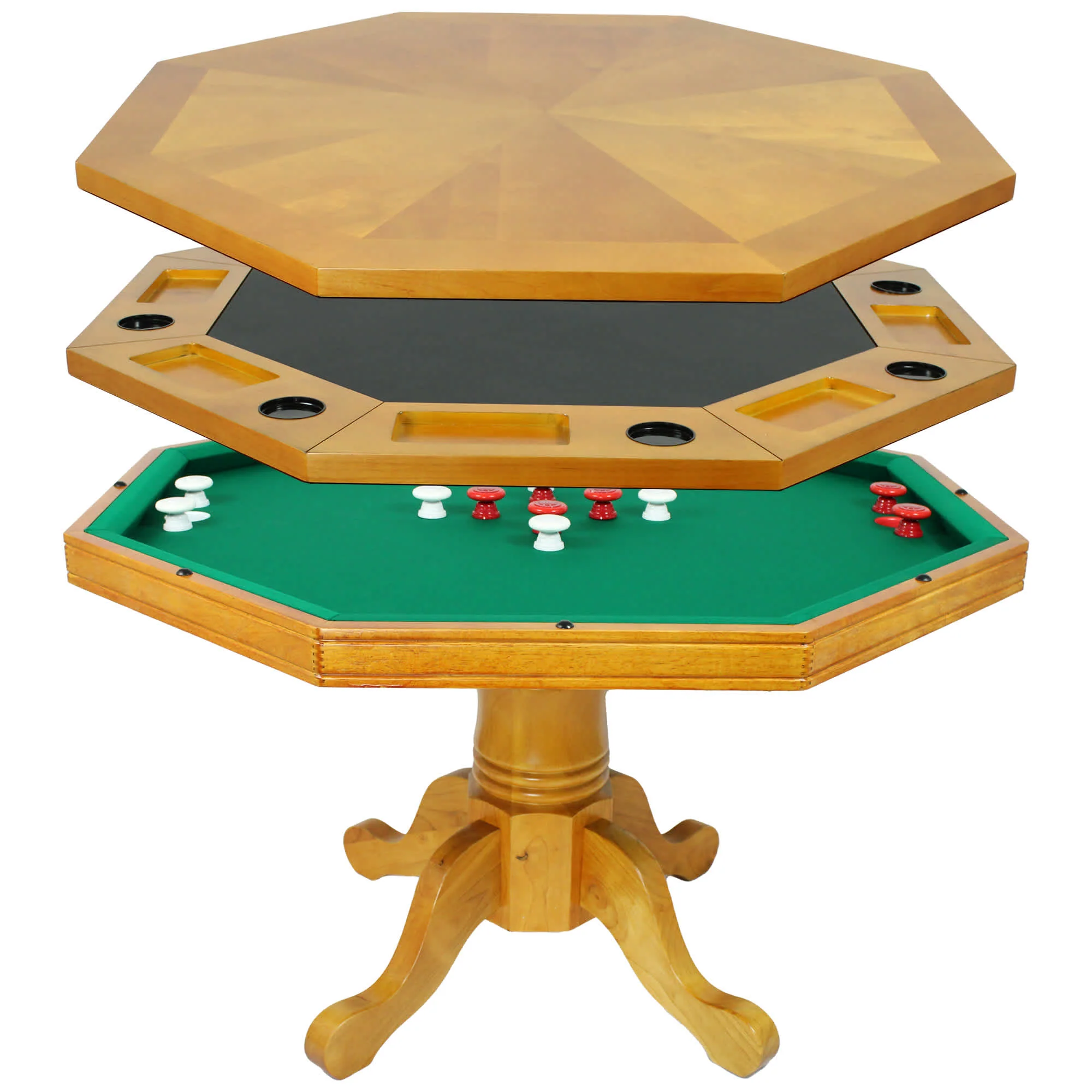 Kingston 48-in Poker Table Combo Set (Table Set Only) - Oak Finish