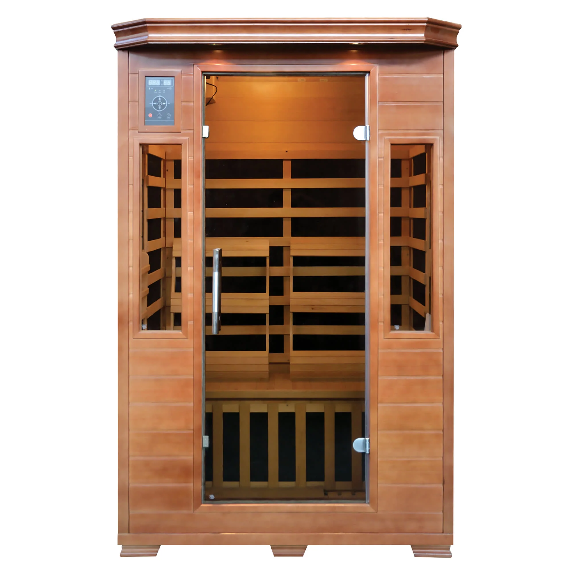 2-Person Hemlock Premium Infrared Sauna w/ 6 Carbon Heaters
