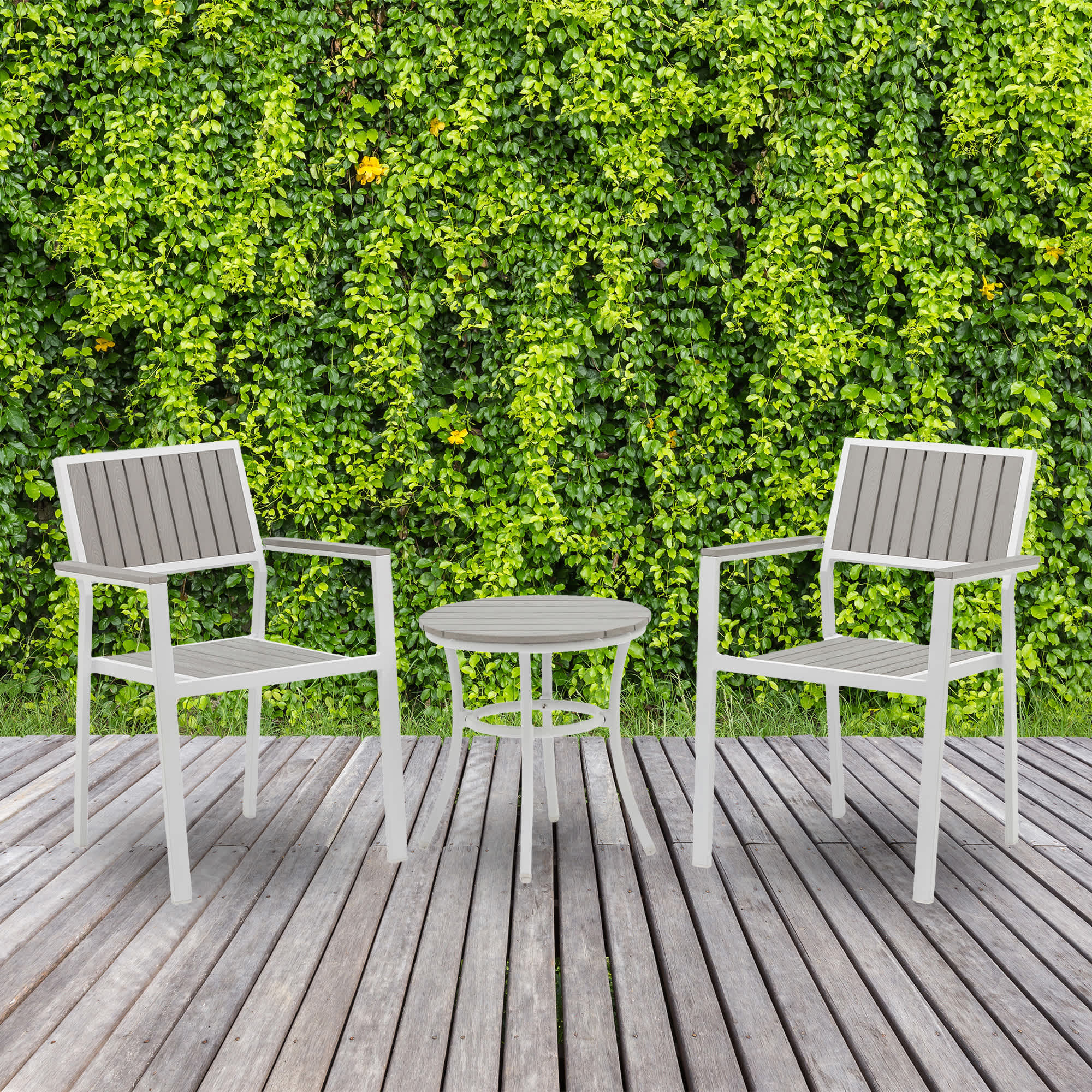 Ez-Care Tek-Wood™ 3-Piece Steel Patio Set