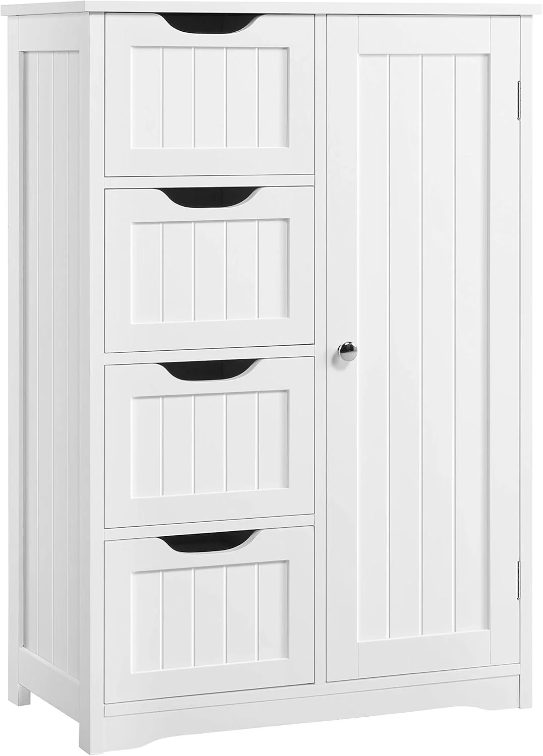 YAHEETECH Wooden Floor Cabinet with 4 Drawers & Cupboard - Mearch
