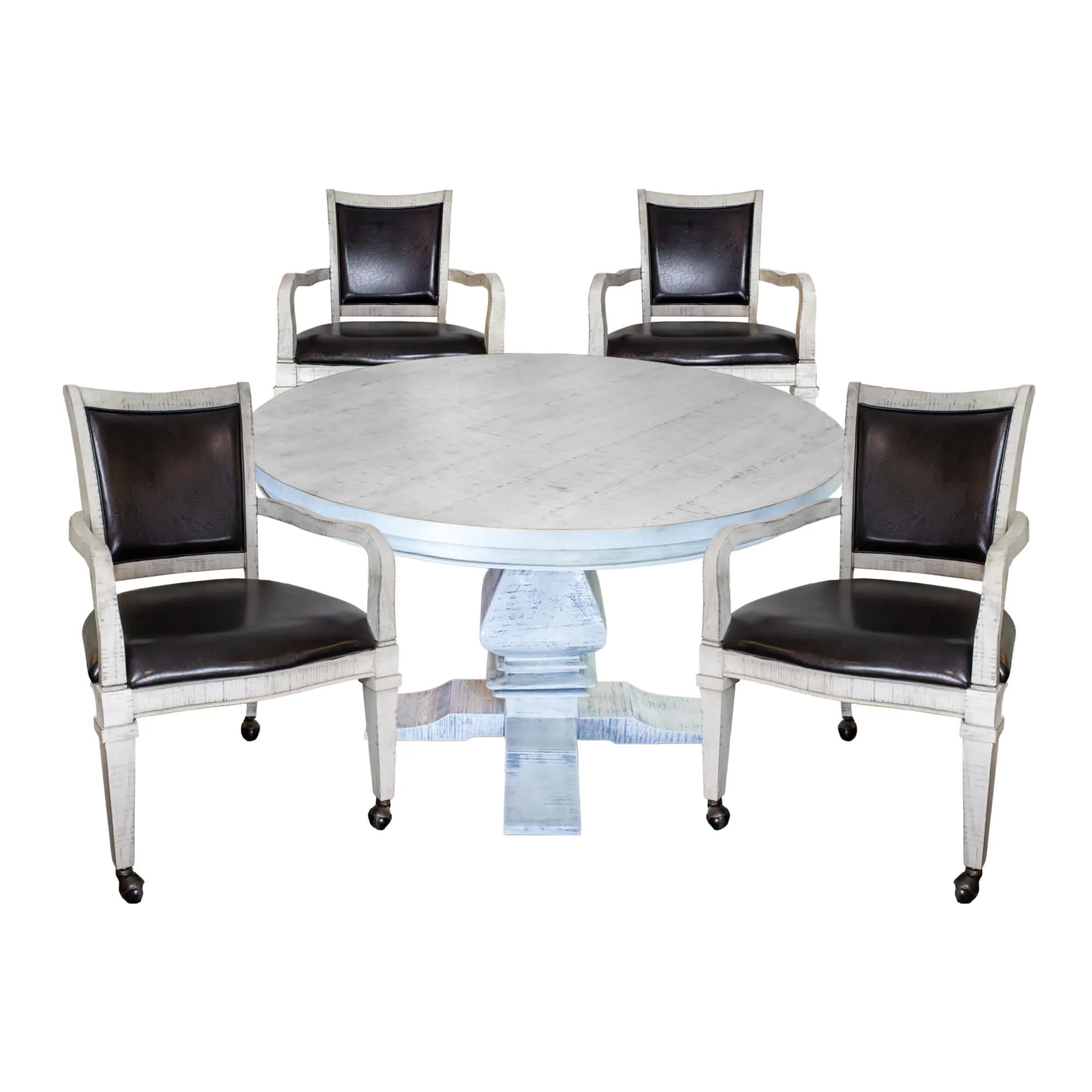 Montecito 48-in Poker Table and Dining Top with 4 Arm Chairs
