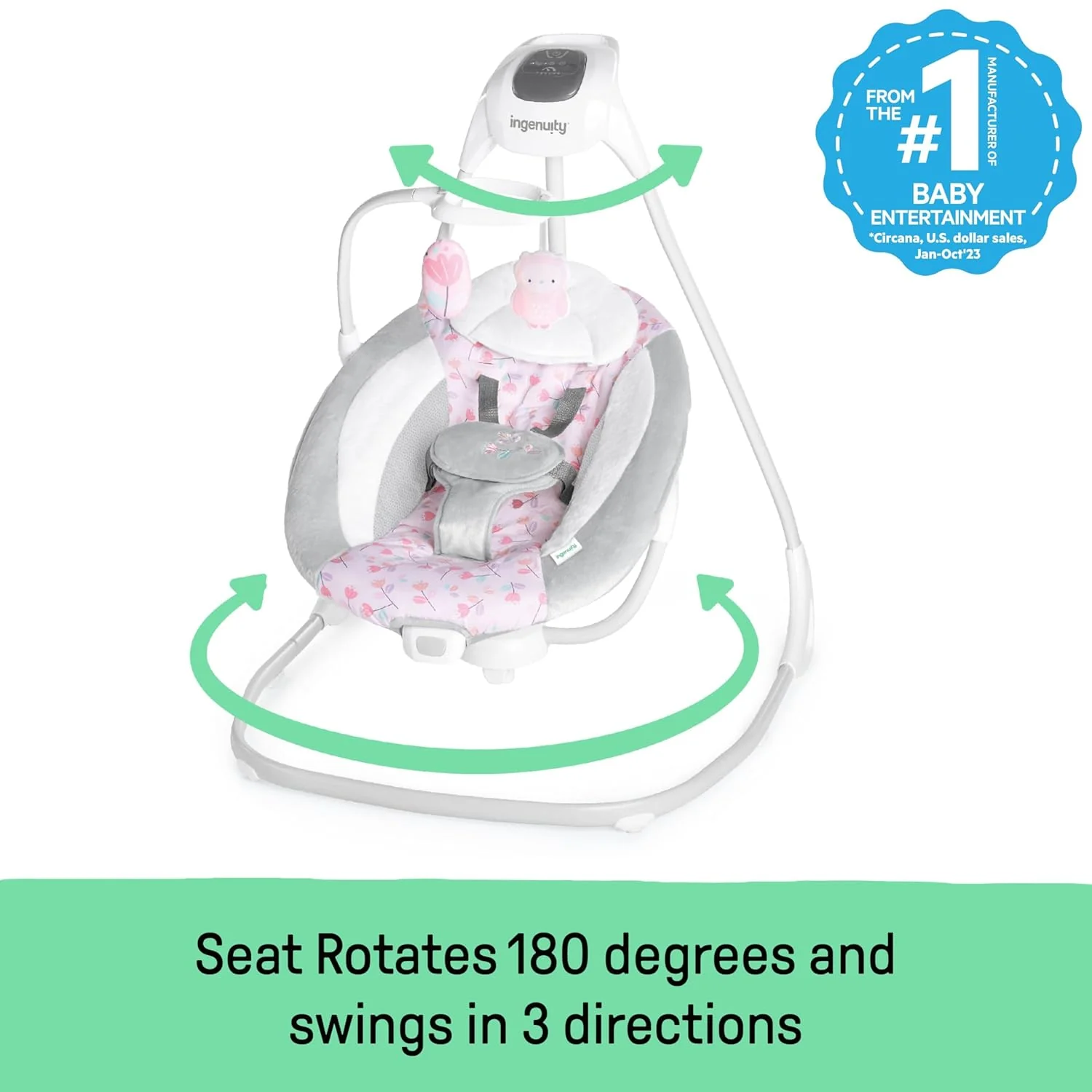 INGENUITY Simplecomfort Baby Swing - 6-Speed Compact Design - Mearch