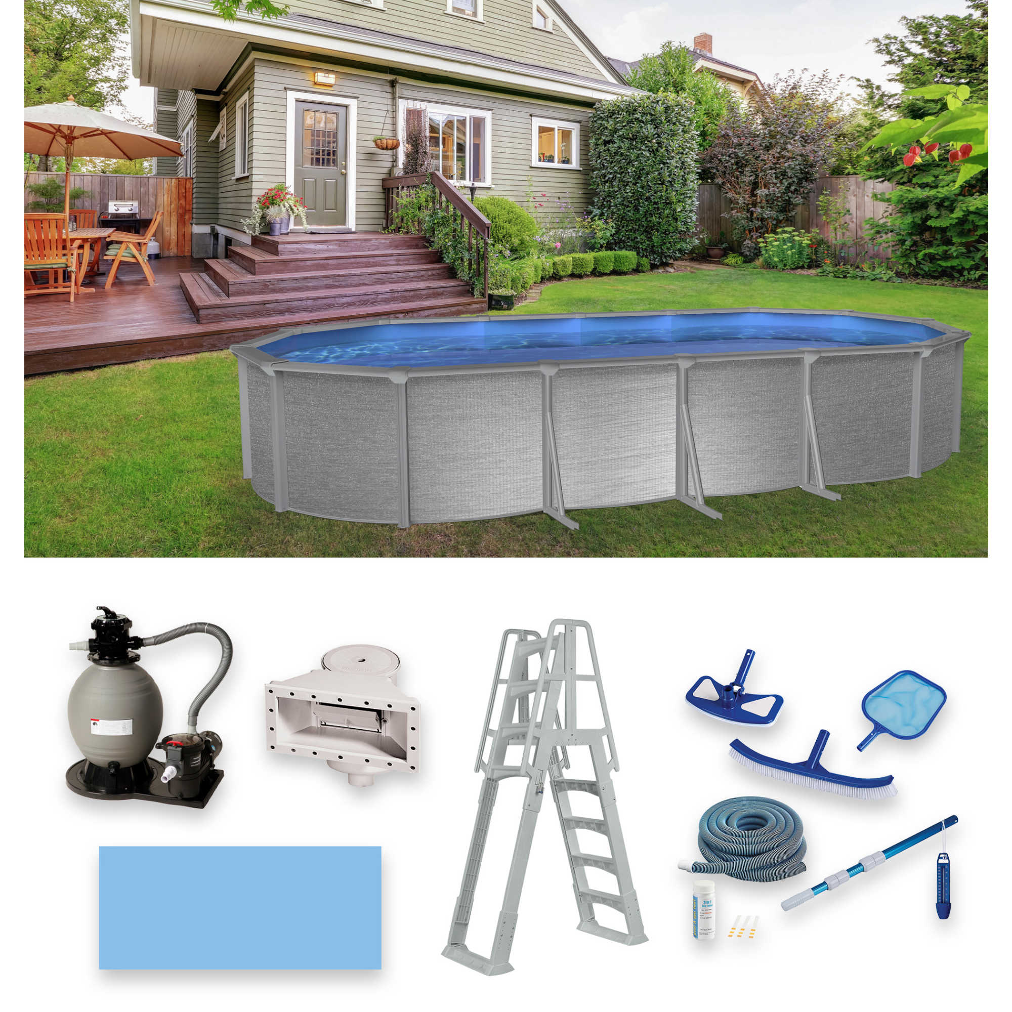 Montauk Oval Pool Package - 52-in Deep
