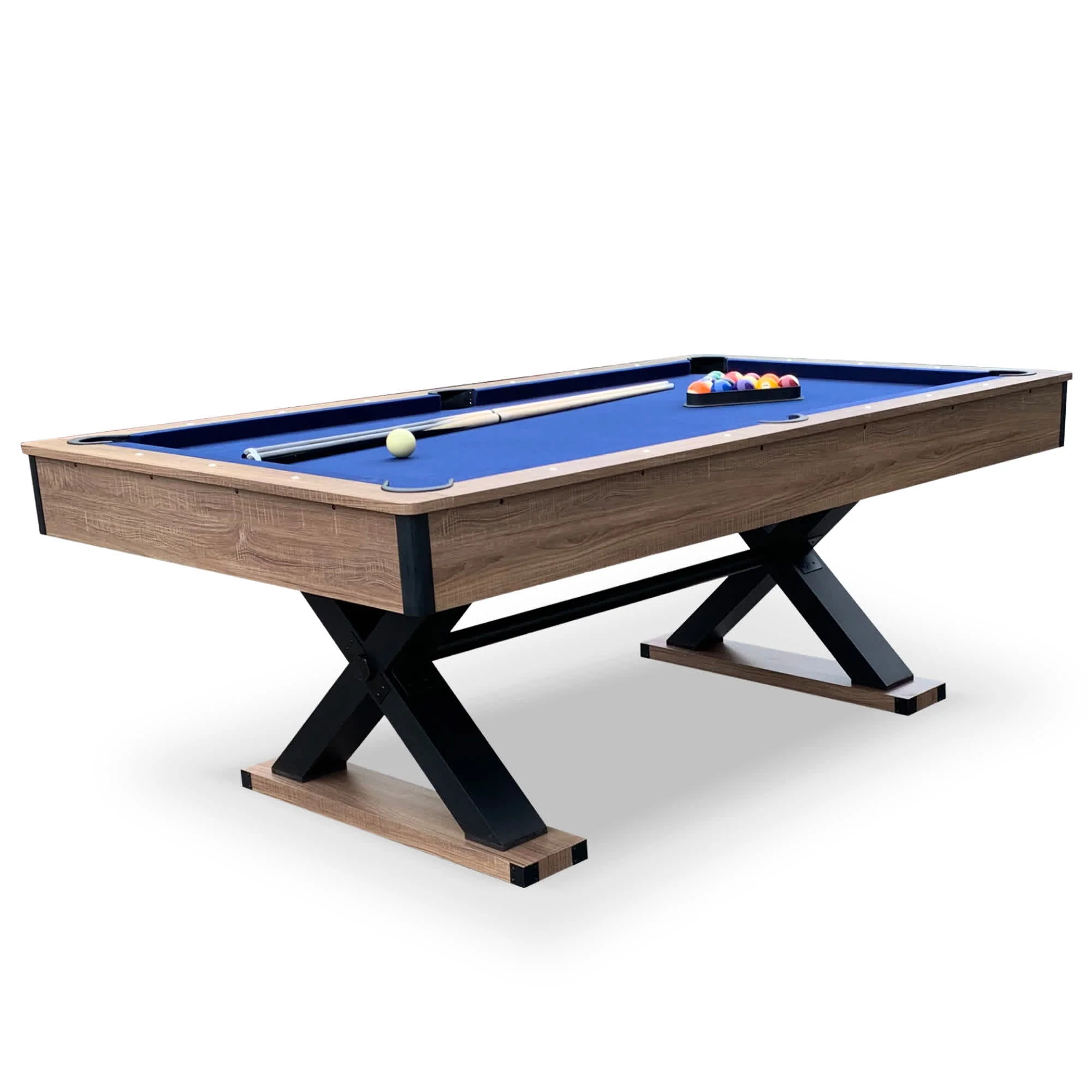 Excalibur 7-ft Pool Table - Driftwood Finish with Blue Felt