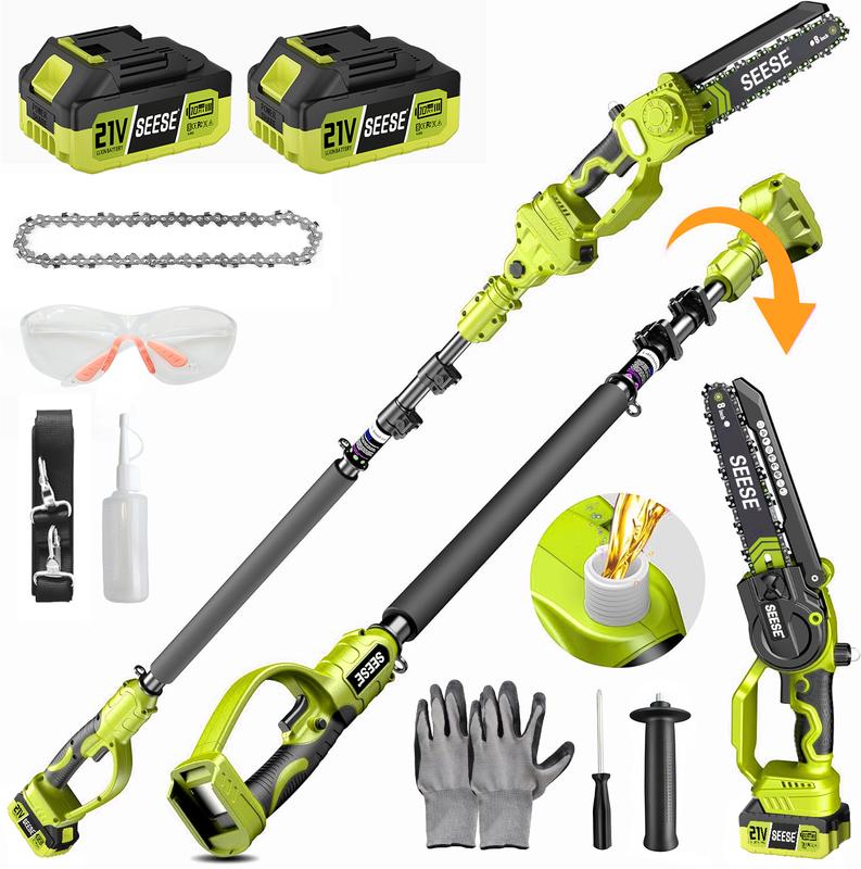 🔥 2-in-1 Mini Brushless Chainsaw & Pole Pruner + 2 Batteries