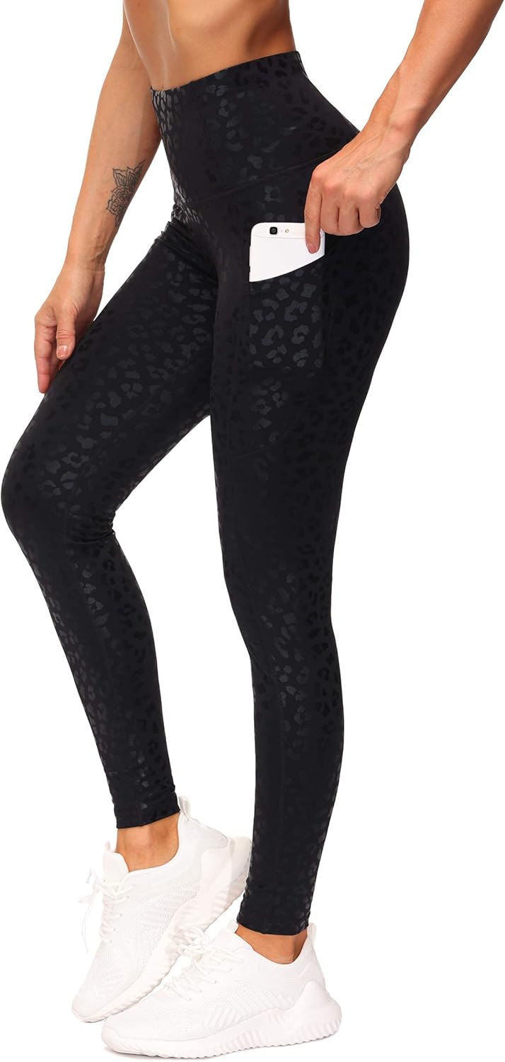 Thick High Waist Yoga Pants with Pockets, Tummy Control Workout Running Yoga Leggings for Women - Mearch