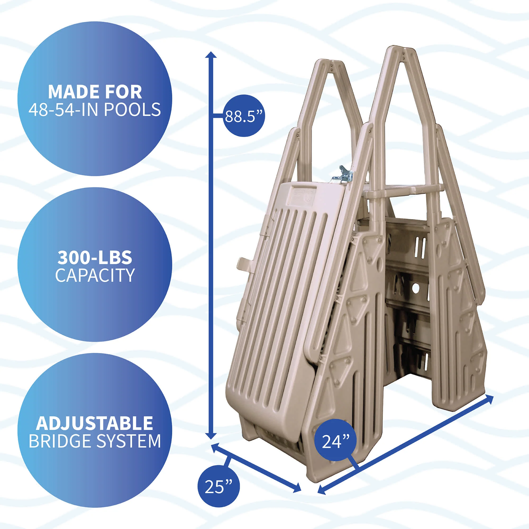 Neptune A-Frame Entry System for Above Ground Pools - Taupe