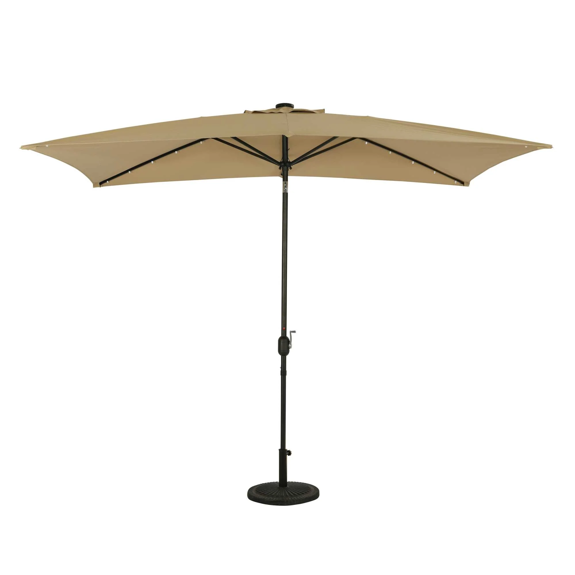 Nassau 6.5-ft x 10-ft Rectangular Market Umbrella with LED Lights - Breez-Tex Canopy