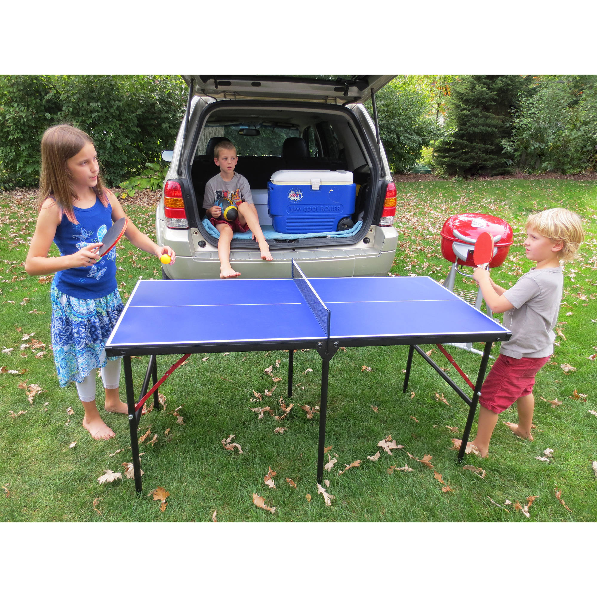 Crossover 5-ft Midsize 12mm Table Tennis Table - Portable - Blue