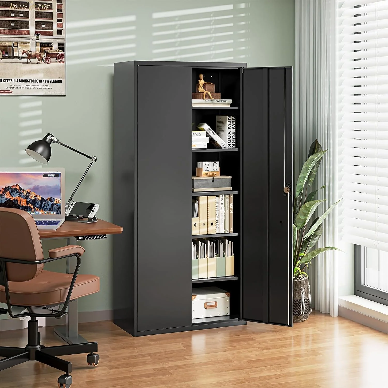 LETAYA Metal Garage Storage Cabinets with Lock and Shelves - Mearch