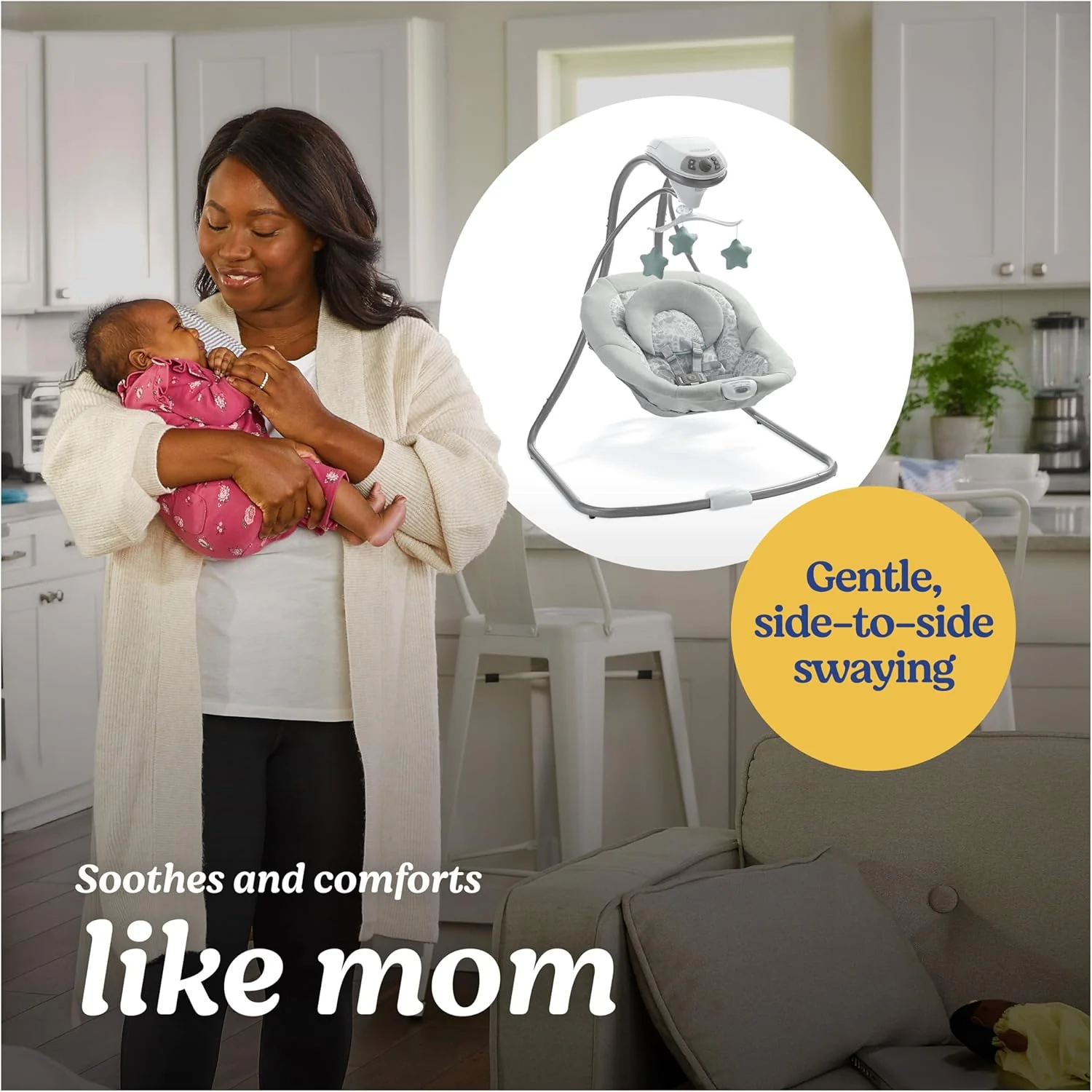 GRACO Simple Sway Swing - Cozy Ivy Baby Swing Seat - Mearch