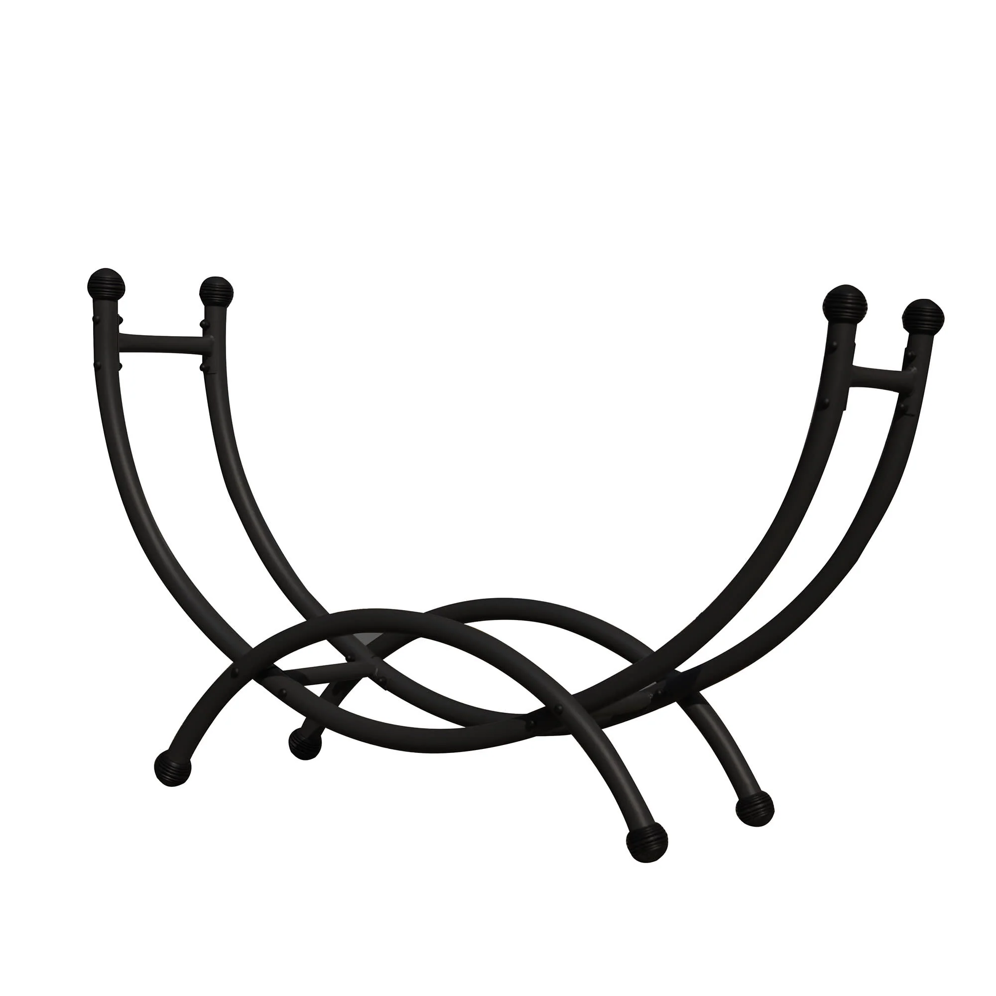 5' All-Weather Outdoor Steel Firewood Storage Rack with Cover