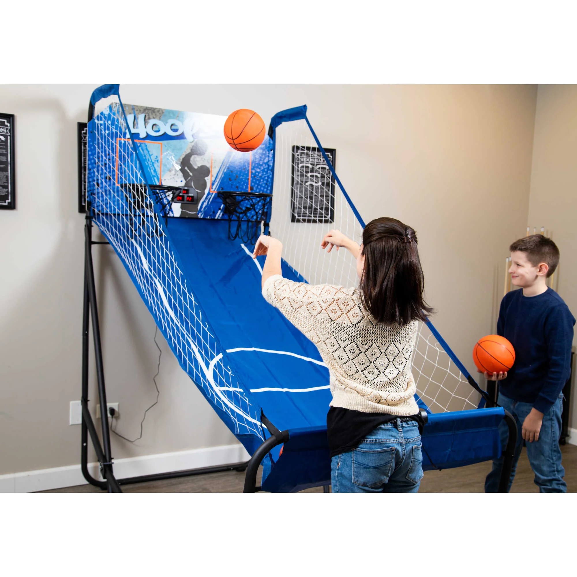 Hoops 81-in Dual Basketball Arcade Game with LED Scoring
