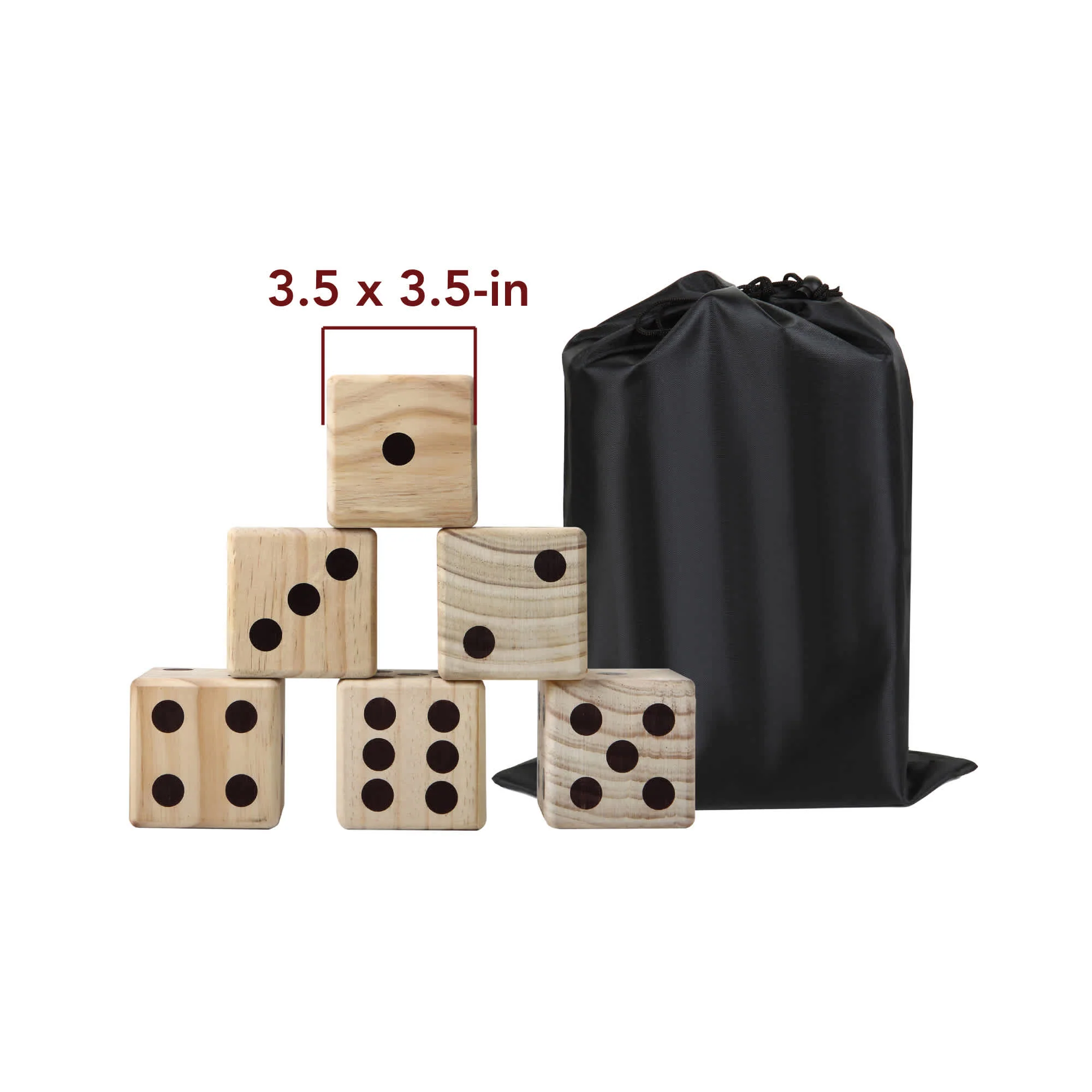 High Roller Yard Dice Set with Black Nylon Storage Bag