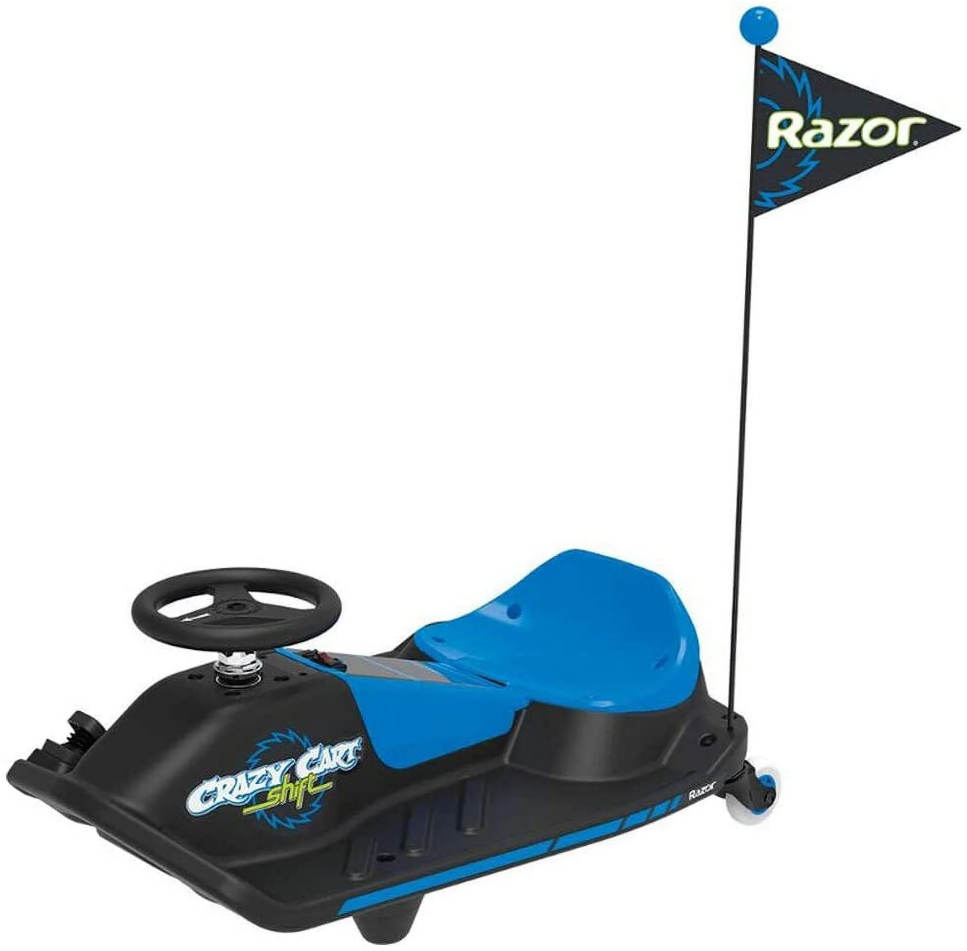 2025 Razor Crazy Cart Shift 12V Electric Drifting Go Kart for Kids with High/Low Speed Switch and Simplified Drift System