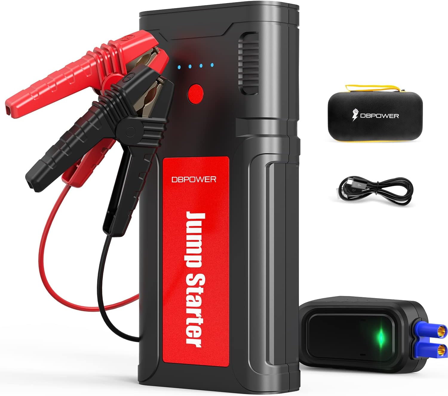 2025 Car Jump Starter – 2500A Peak, 21800mAh Battery, Quick Charge, 12V Portable Booster for 8.0L Gas/6.5L Diesel Engines,Black Red