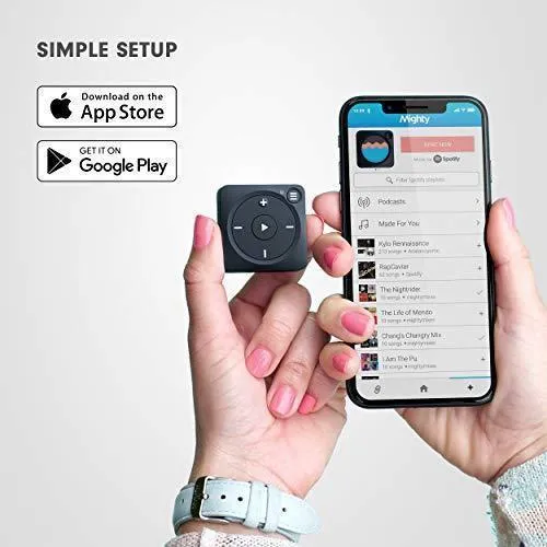2025 Mighty Vibe Spotify and Amazon Music Player – Bluetooth & Wired Headphones – 1,000+ Song Storage – No Phone Needed – Blue flarmor