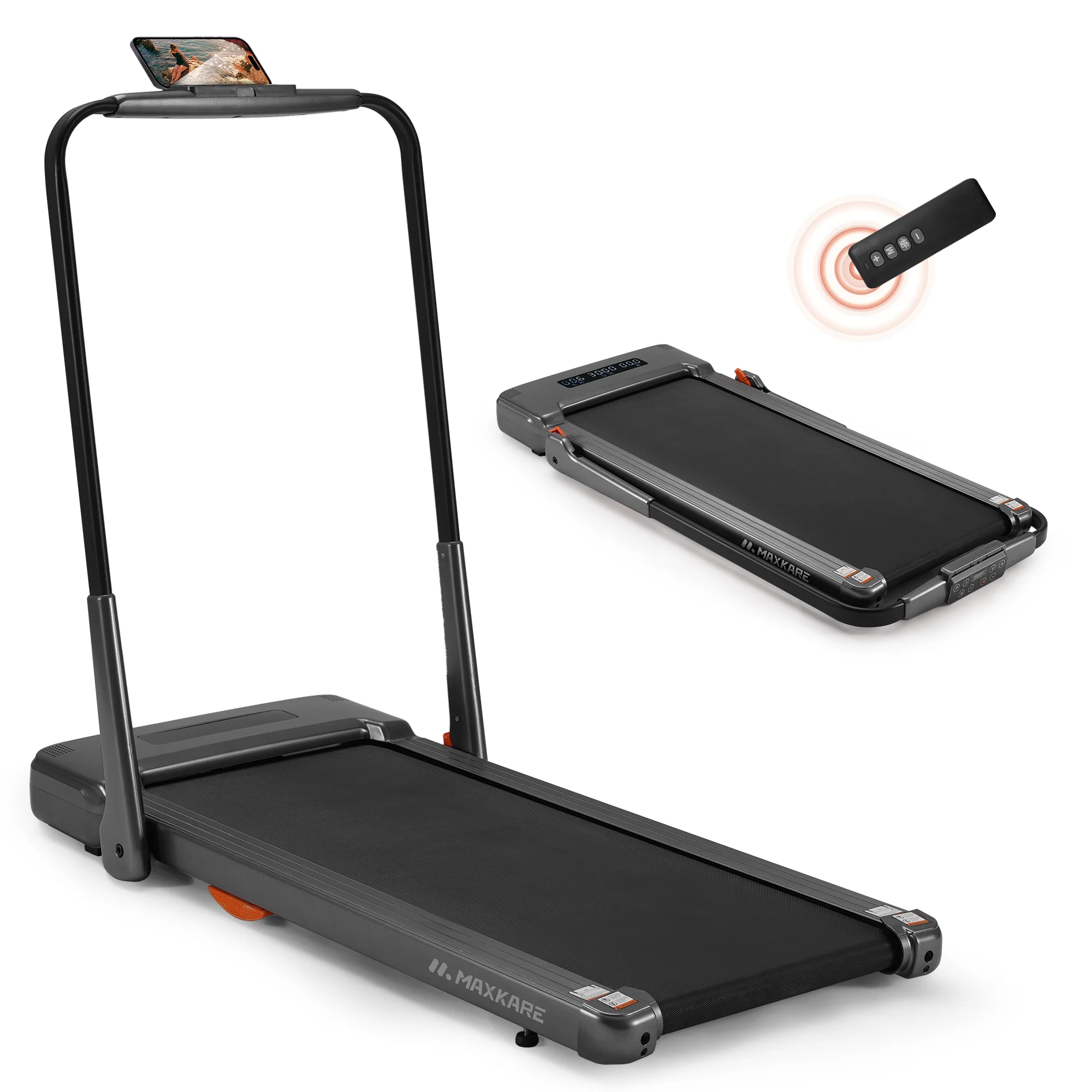 2025 2 in 1 Folding Under Desk Treadmill Max 7.5MPH 2.5HP with Remote Control, Walking Pad for Home/Office Use, 265lbs Weight Capacity