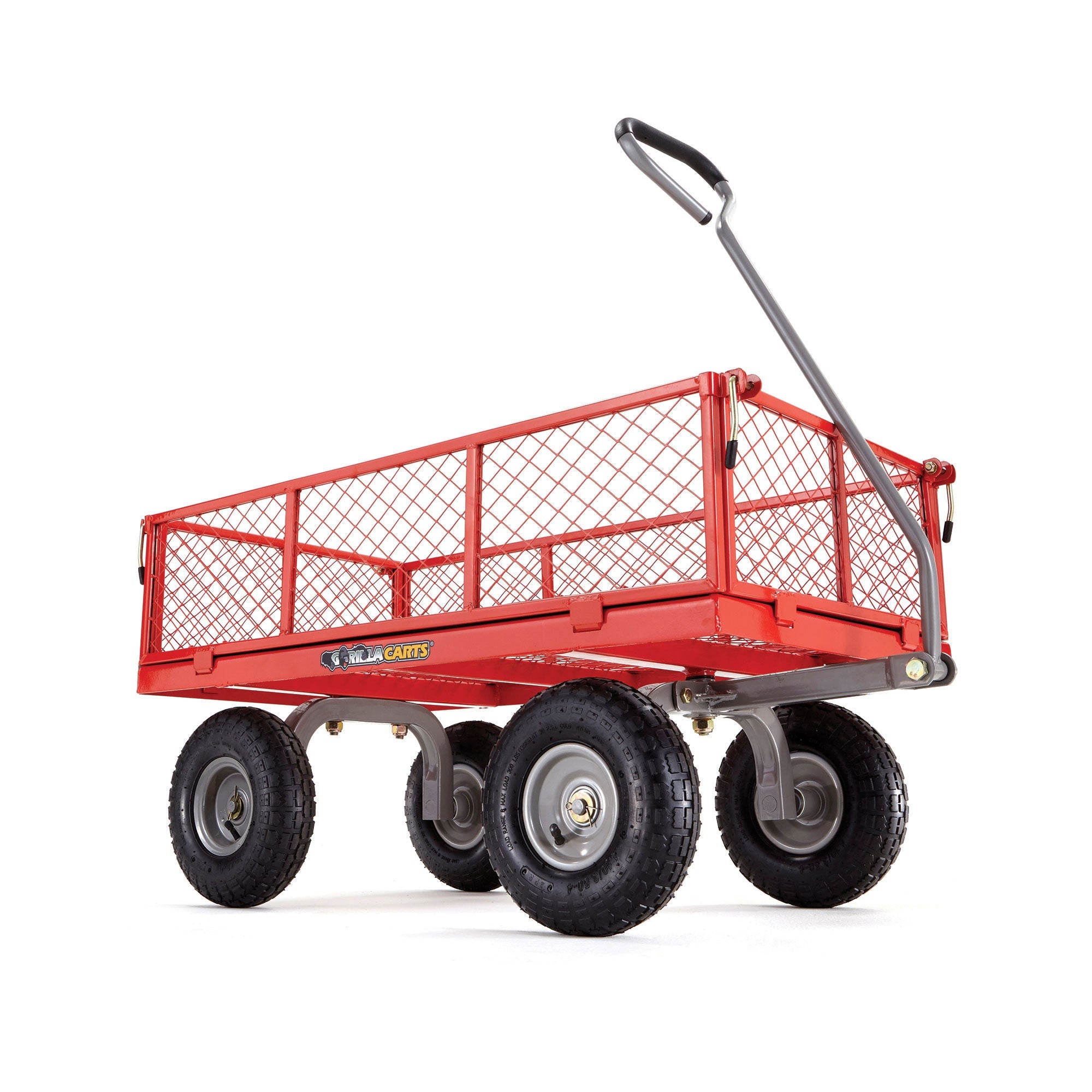 2025 800 Pound Capacity Heavy Duty Steel Mesh Utility Wagon Cart, Red