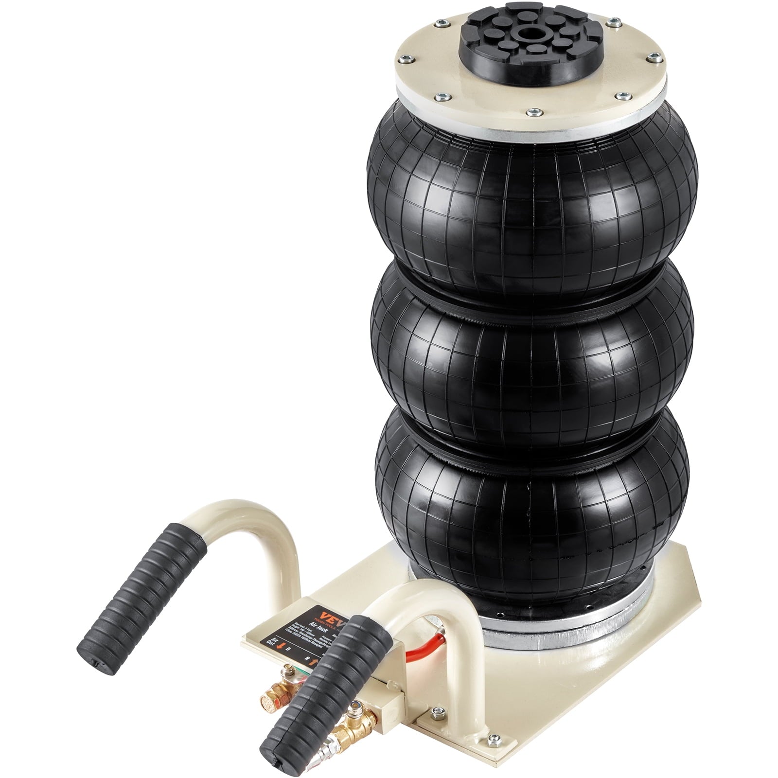 2025 Air Jack, 3 Ton/6600 lbs Triple Bag Air Jack, Airbag Jack with Six Steel Pipes, Lift up to 17.7 inch/450 mm, 3-5 s Fast Lifting Pneumatic Jack, with Short Handles for Car Repair, (white)