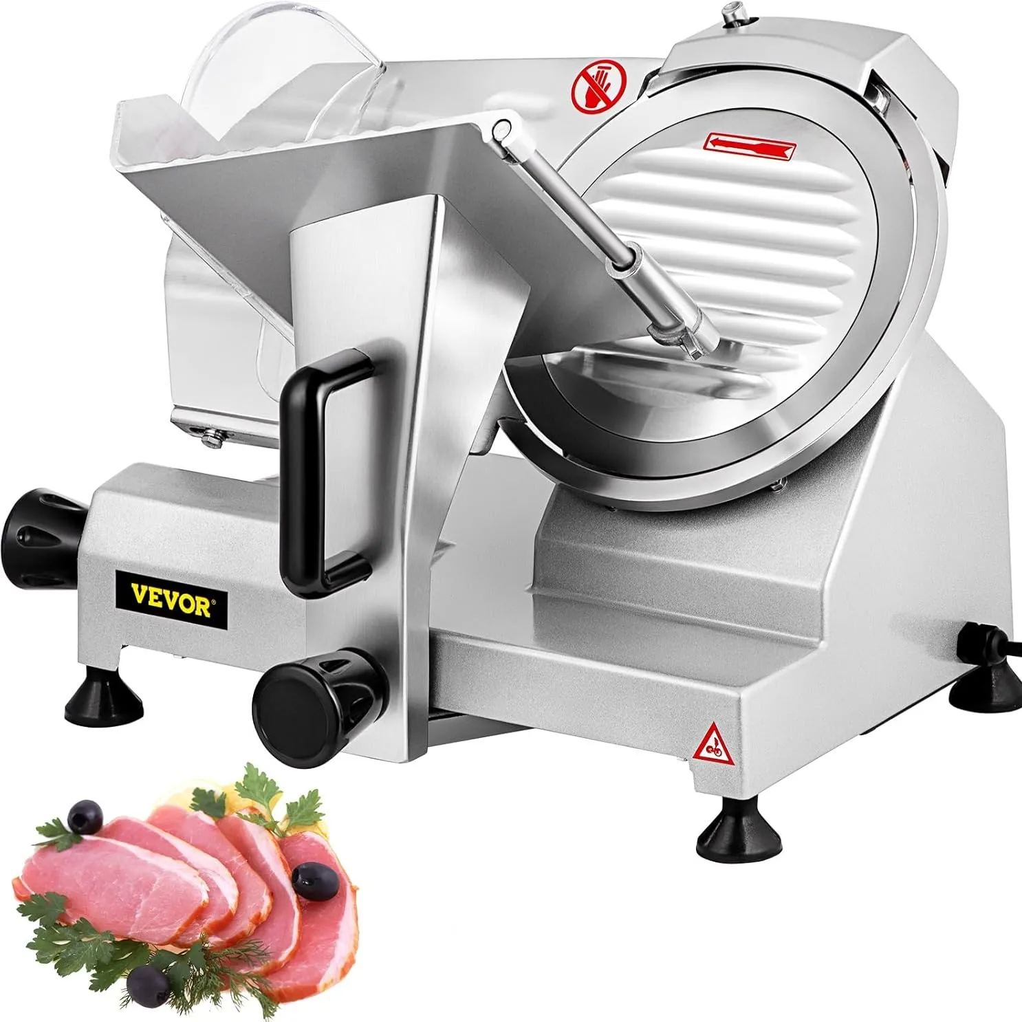 2025 Semi-automatic Electric Food Slicer with 10-inch Premium Chrome Steel Blade