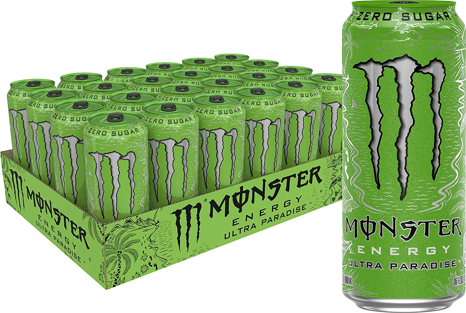 2025 Monster Energy Ultra Paradise, Sugar Free Energy Drink, 16 Ounce (Pack of 24)