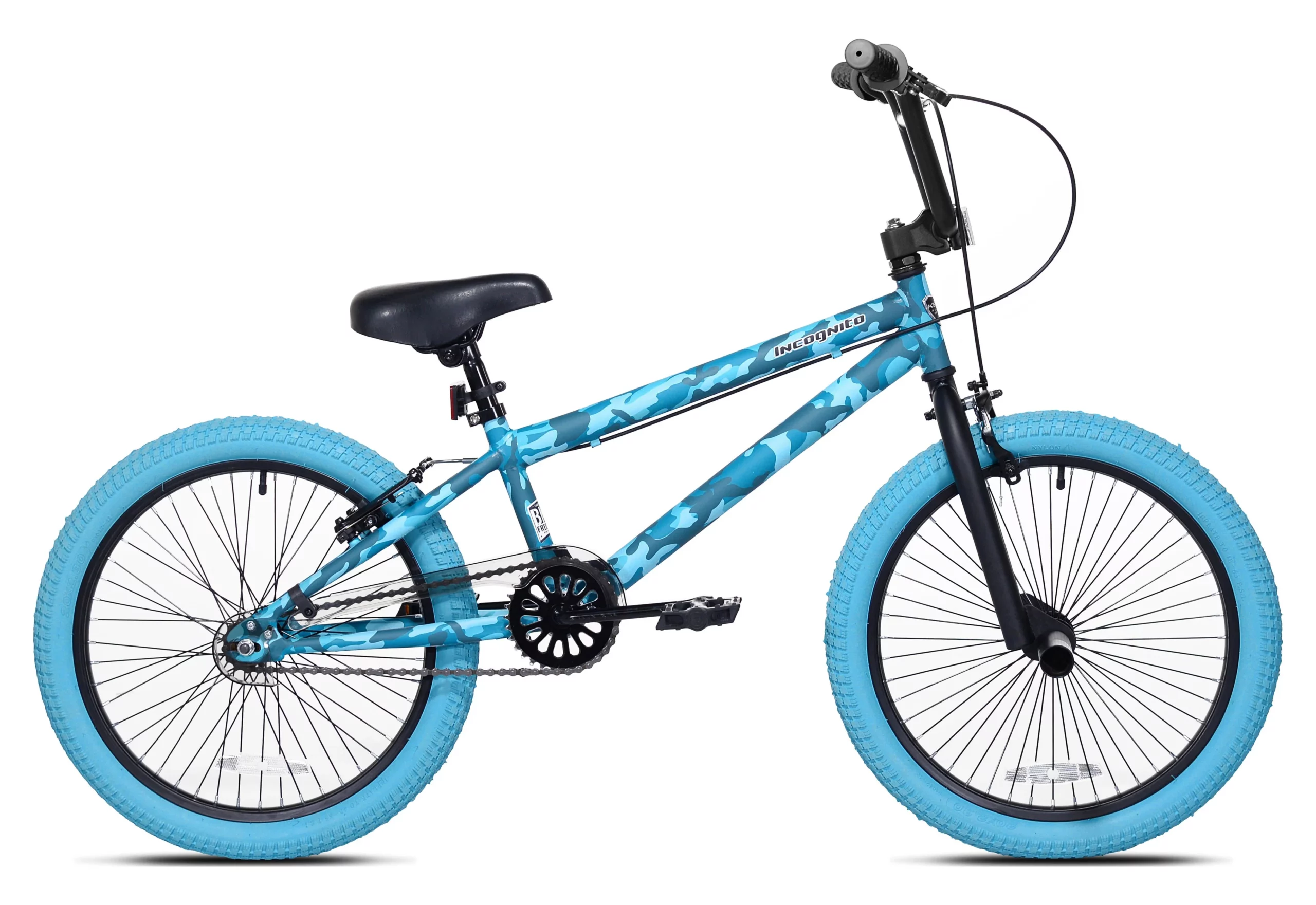 2025 20′′ Incognito Girl’s BMX Bike, Turquoise Camouflage, Steel Frame, Ages 8-12, Dual Caliper Brakes