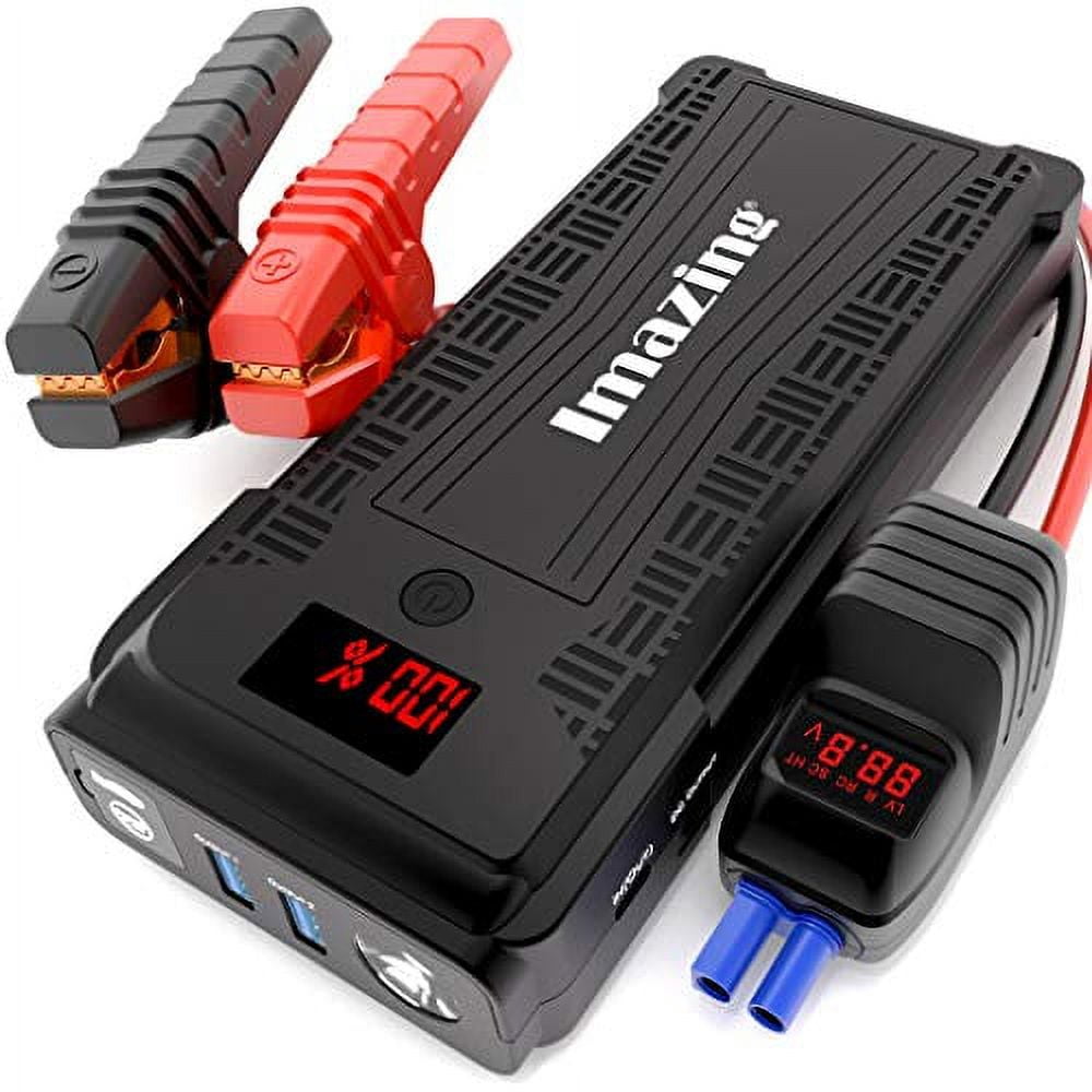 2025 Portable Car Jump Starter – 2500A Peak 20000mAH (Up to 8L Gas or 8L Diesel Engine) 12V Auto Battery Booster Portable Power Pack with LCD Display Jumper Cables, QC 3.0 and LED Light