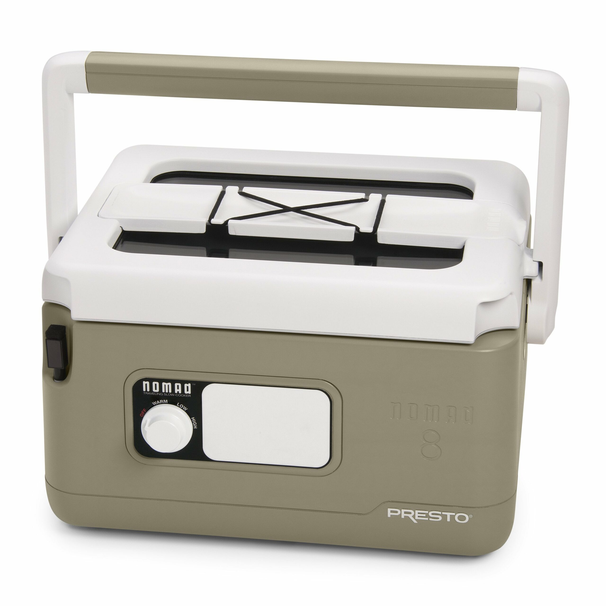 2025 8-Quart Nomad Slow Cooker, Tan – Portable, Picnic Cooler Design, Locking Lid, Nonstick Pot