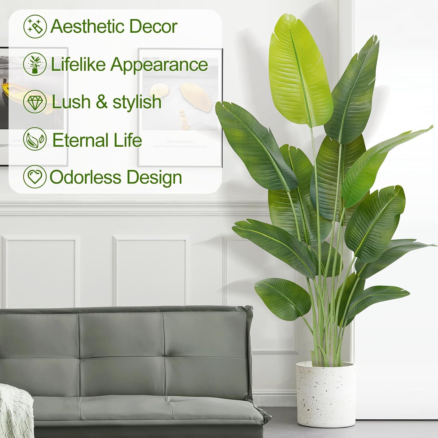 2025 Bird of Paradise Artificial Plant 6ft Faux Banana Leaf Tree Set of 2