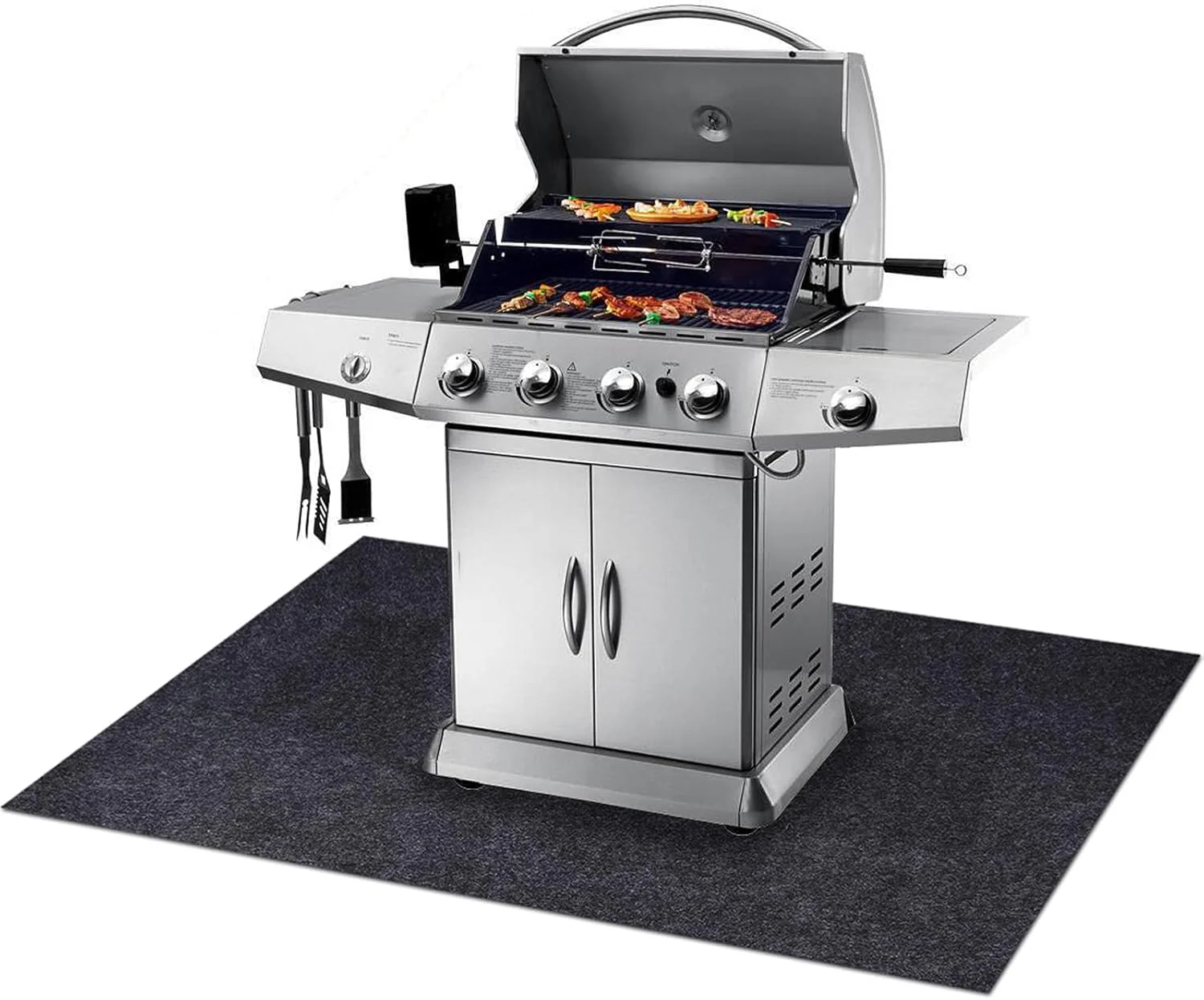 2025 Gas Grill Mat 48x72 Inch, BBQ Grilling Gear for Gas Grills, Absorbent Grill Pad