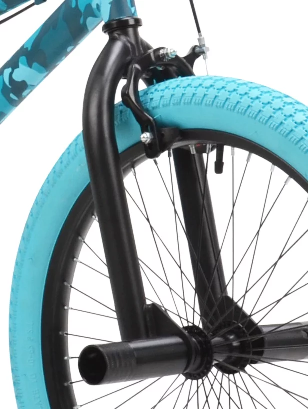 2025 20′′ Incognito Girl’s BMX Bike, Turquoise Camouflage, Steel Frame, Ages 8-12, Dual Caliper Brakes