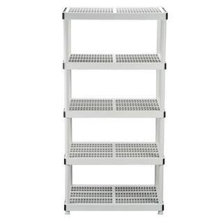 2025 5-Tier Plastic Shelving Unit, 72′′x36′′x24′′, 200 lbs Capacity, Gray