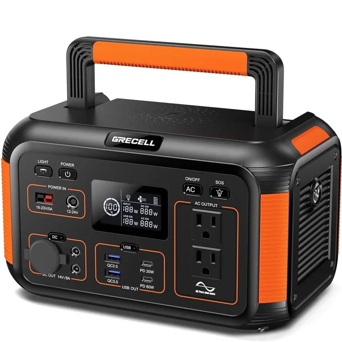 2025 Portable Solar Generator - Pure Sine Wave AC Power Outlet for Home, Outdoor