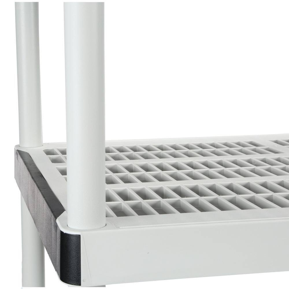 2025 5-Tier Plastic Shelving Unit, 72′′x36′′x24′′, 200 lbs Capacity, Gray