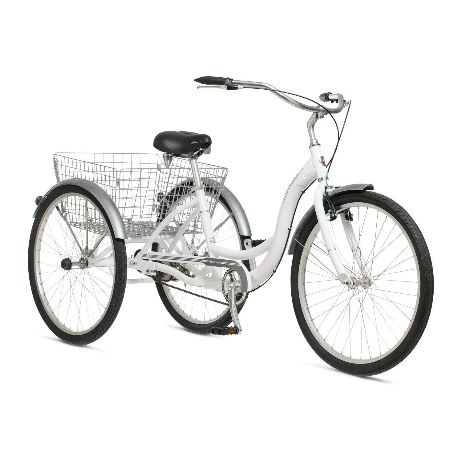 2025 Adult Tricycle Bike Mens and Womens Three Wheel Beach Cruiser 26-inch Wheels Low Step-Through Frame Wide Seat Rear Folding Basket Sin