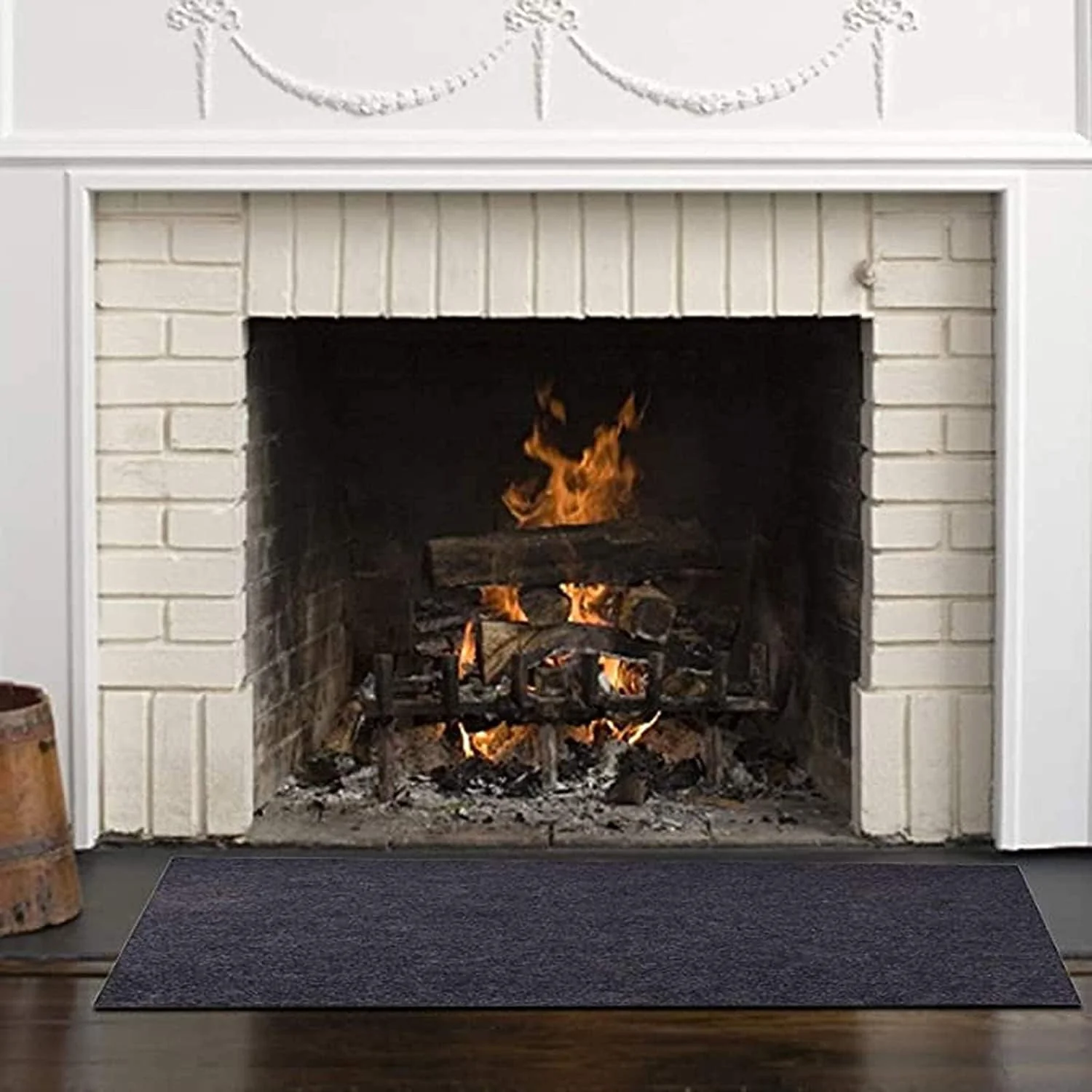 2025 Fire Resistant Rug for Fireplace, Hearth Pad for Wood Stove, Durable 36 x 61 Inch PVC Flame Retardant Mat