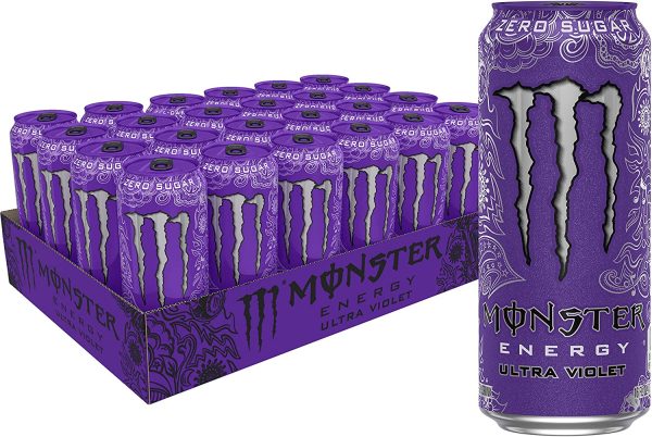 2025 Monster Energy Ultra Violet, Sugar Free Energy Drink, 16 Ounce (Pack of 24)