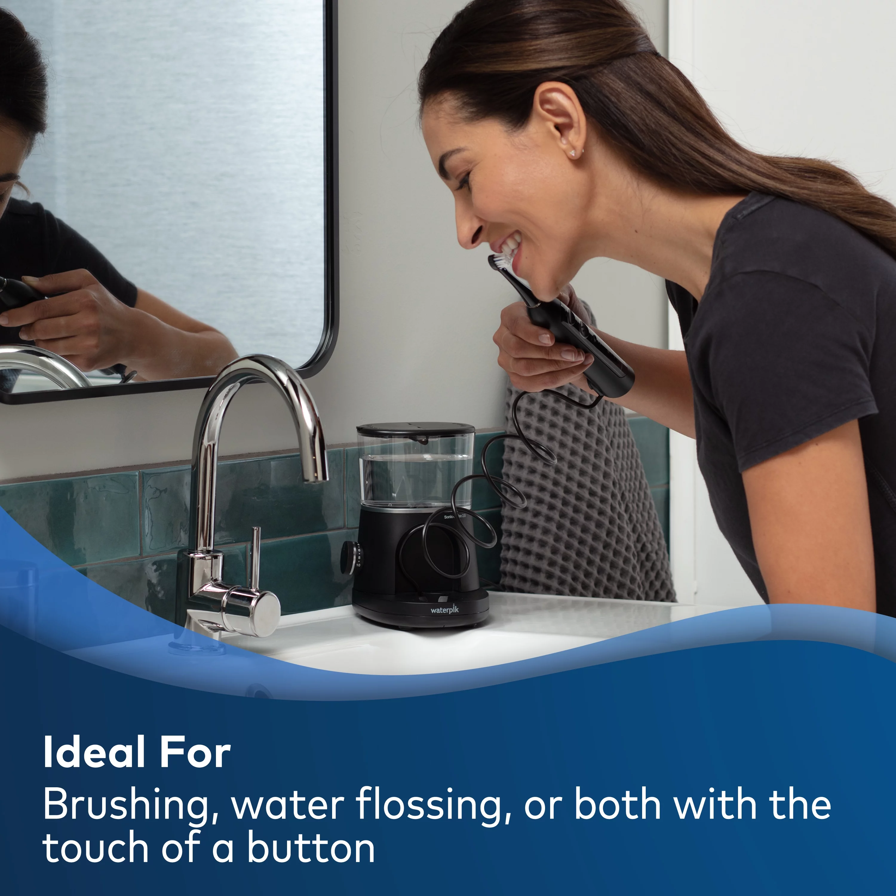2025 Waterpik Sonic-Fusion 2.0 Flossing Electric Toothbrush Set, 5 Brush Heads, Black