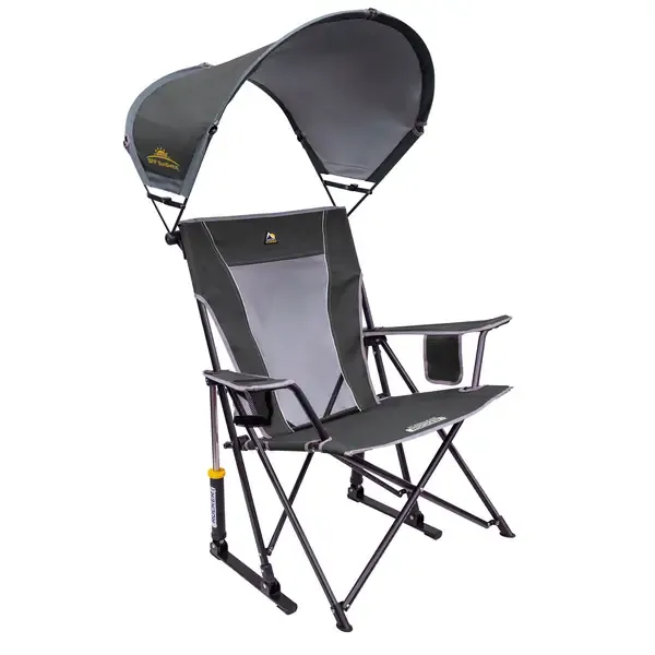 2025 Outdoor SunShade Rocker Chair with SPF Protection and Phone Pocket