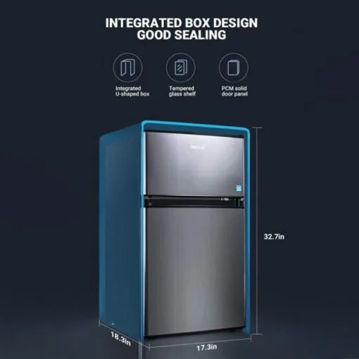 2025 Mini Fridge with Freezer, 3.1 Cu.Ft Small Refrigerator, Compact Refrigerator with LED Light flarmor