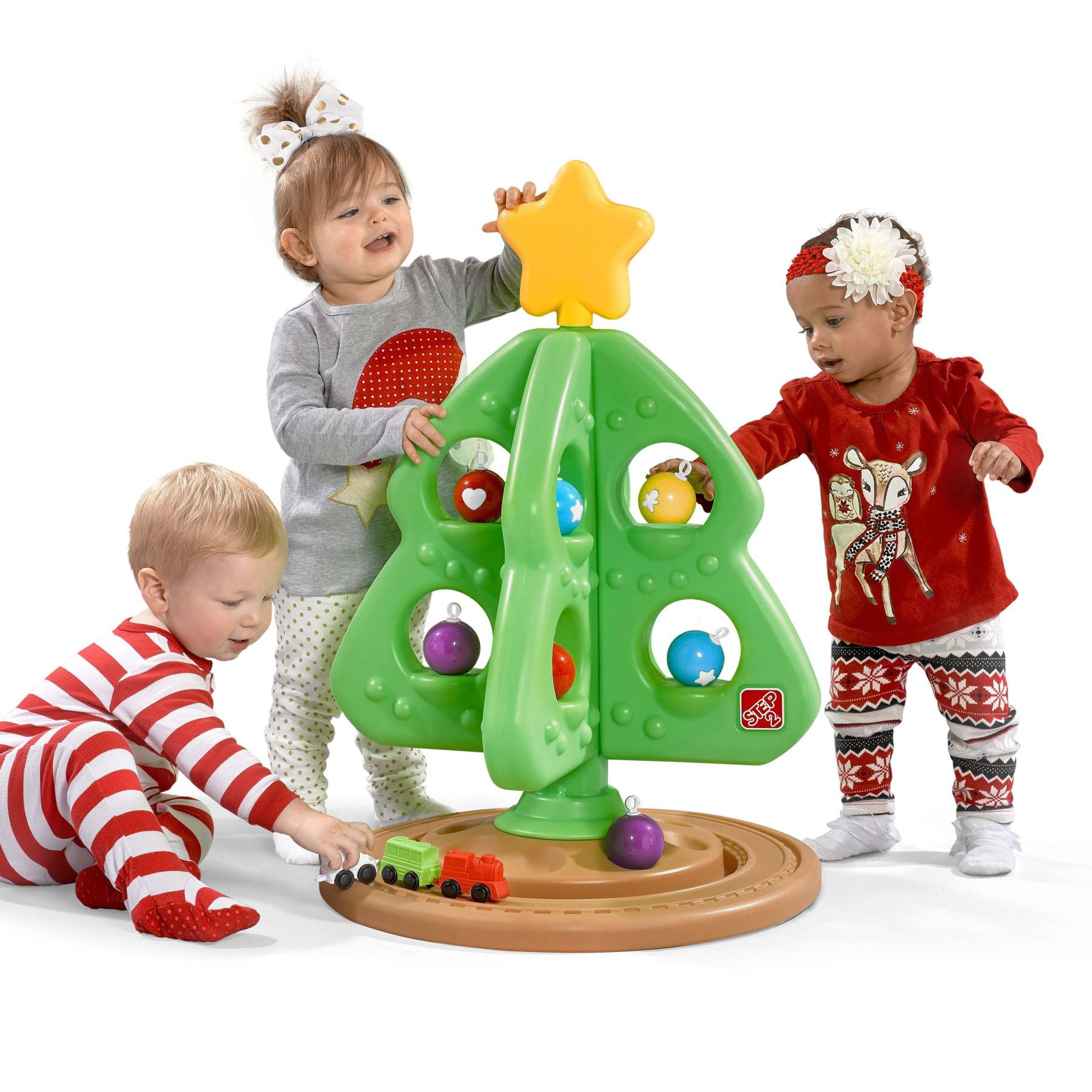 2025 Step2 My First Christmas Tree – 33′′ Kids’ Plastic Tree with Ornaments & Train Set