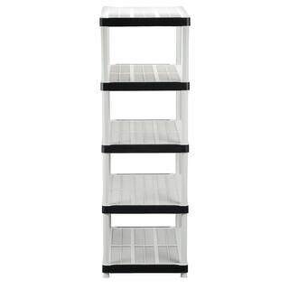 2025 5-Tier Plastic Shelving Unit, 72′′x36′′x24′′, 200 lbs Capacity, Gray