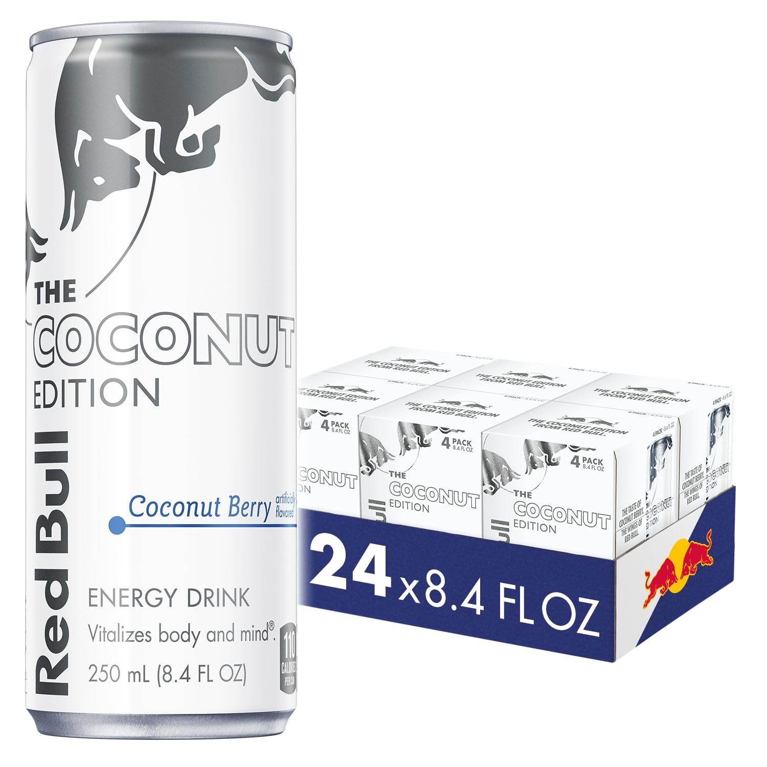 2025 Coconut Berry, with 80mg Caffeine plus Taurine & B Vitamins, 8.4 Fl Oz, Pack of 24 Cans